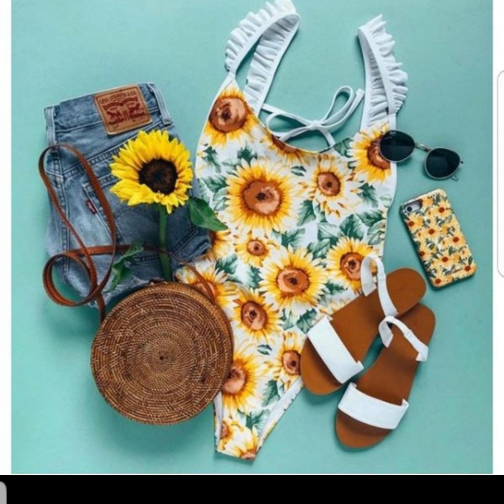 Forever21 Sunflower swimsuit